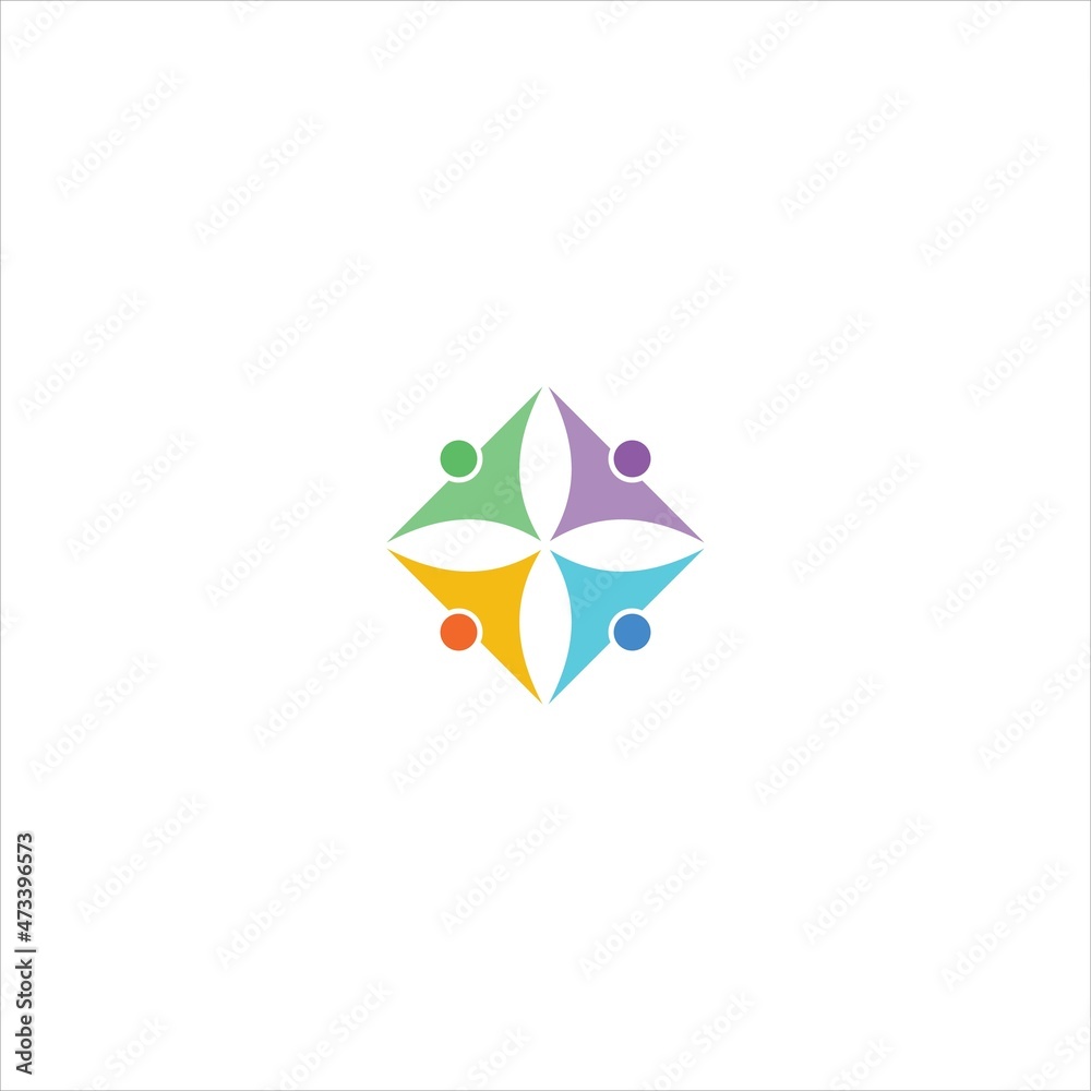 Fototapeta premium people logo vector template group