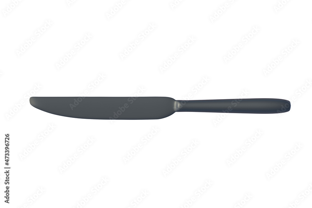 Knife isolated on white background. Top view. 3d render Knife isolated on white background. Top view. 3d render