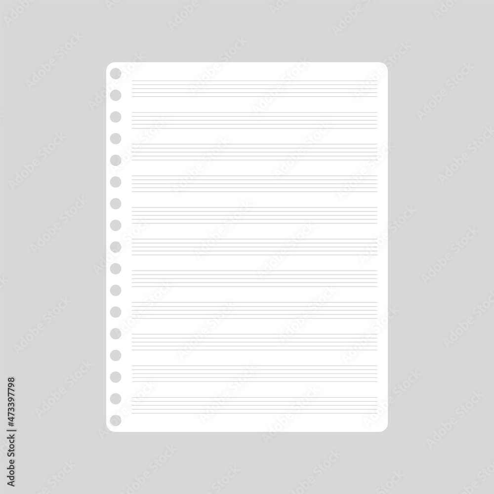Vector cartoon blank sheets of musical notebook. Vector cartoon blank sheets of musical notebook.