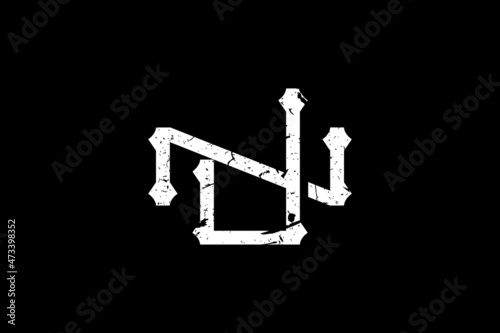 Vintage Initial Letters JN Logo © TriDraw