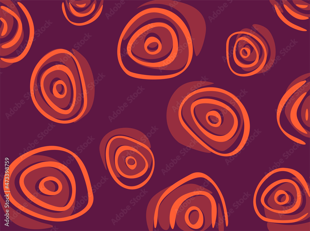 Abstract purple background with some orange circle line pattern Abstract purple background with some orange circle line pattern