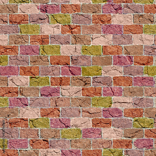 colourful brick wall