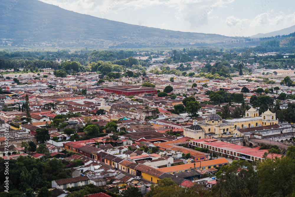 View overlooking Antigua, Guatemala. 