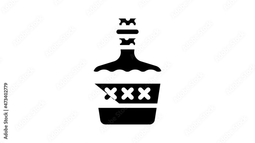 alcoholic drink bottle animated glyph icon alcoholic drink bottle sign. isolated on white background