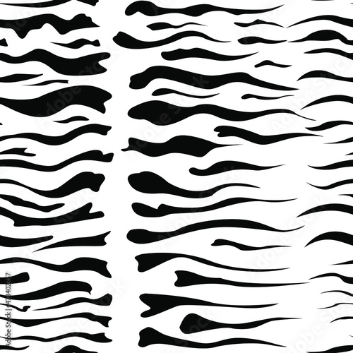 Wallpaper Mural seamless black and white pattern in the form of an ornament resembling a tiger pattern for prints on fabrics, packaging, clothing and for interior decoration Torontodigital.ca