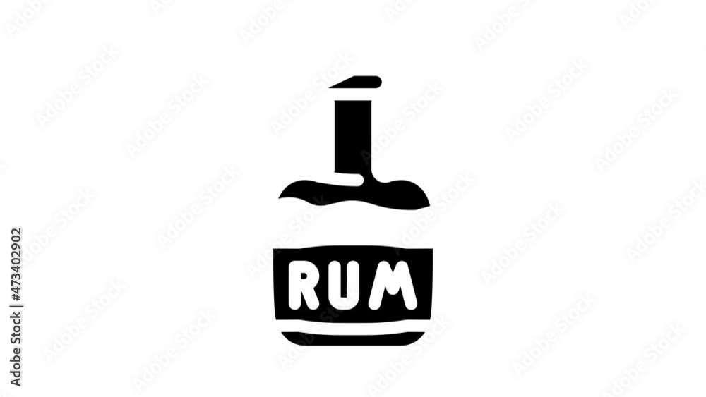 rum drink bottle pirate animated glyph icon rum drink bottle pirate sign. isolated on white background rum drink bottle pirate animated glyph icon rum drink bottle pirate sign. isolated on white background