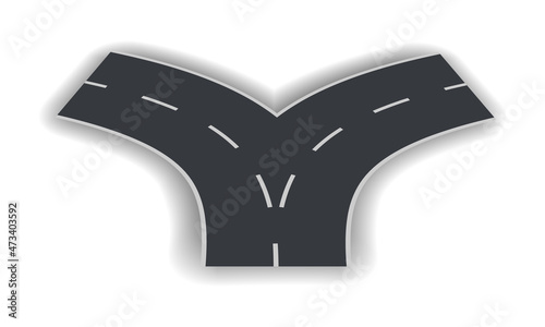 Left and right black road