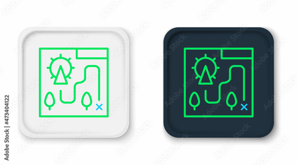 Line Amusement park map icon isolated on white background. Entertainment in vacation. Colorful outline concept. Vector Line Amusement park map icon isolated on white background. Entertainment in vacation. Colorful outline concept. Vector