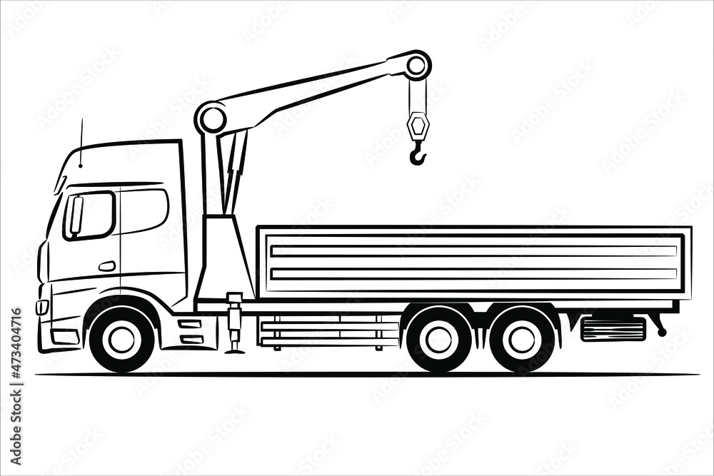 How to draw a crane truck easy learn drawing step by step with draw easy   YouTube