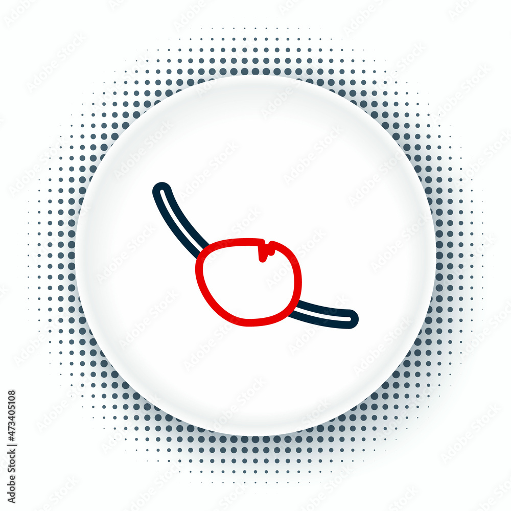 Line Pirate eye patch icon isolated on white background. Pirate accessory. Colorful outline concept. Vector Line Pirate eye patch icon isolated on white background. Pirate accessory. Colorful outline concept. Vector