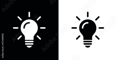 Light bulb icon. Energy and thinking symbol. Creative idea and inspiration concept. Isolated vector illustration on white background.