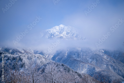                                                                                   A view of climbing Mt. Otsuji in Kamiichi-cho and Tateyama-cho  Nakashinagawa-gun  Toyama Prefecture.