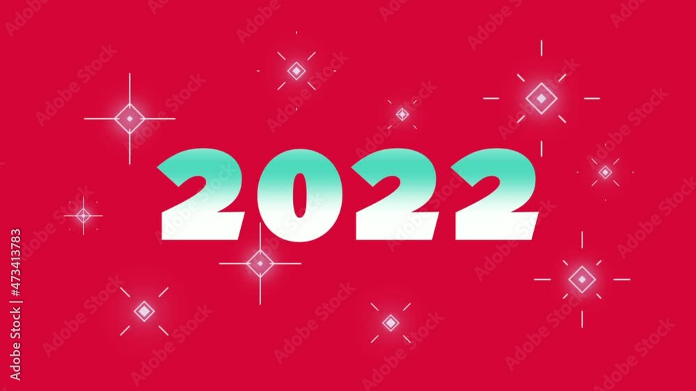 2022 happy new year animation for loader or transition. 4K New year animation with sparkling stars 2022 happy new year animation for loader or transition. 4K New year animation with sparkling stars
