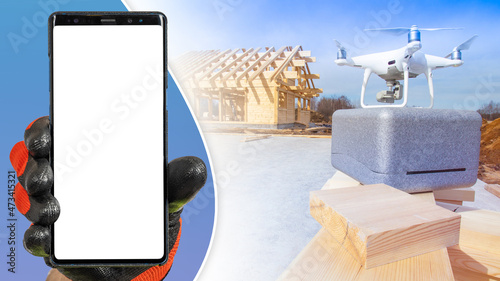 Drone at construction site....