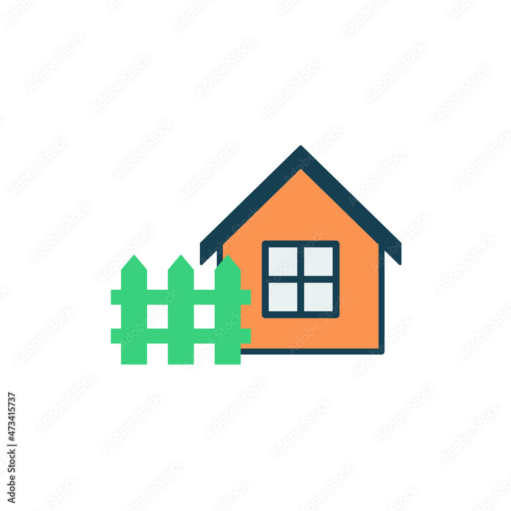 house icon with fence vector home sign house icon with fence vector home sign