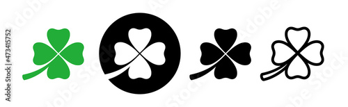 Obraz na plátne Four-leaf clover icons set
