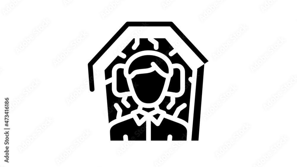 dead man in coffin animated line icon dead man in coffin sign. isolated on white background dead man in coffin animated line icon dead man in coffin sign. isolated on white background