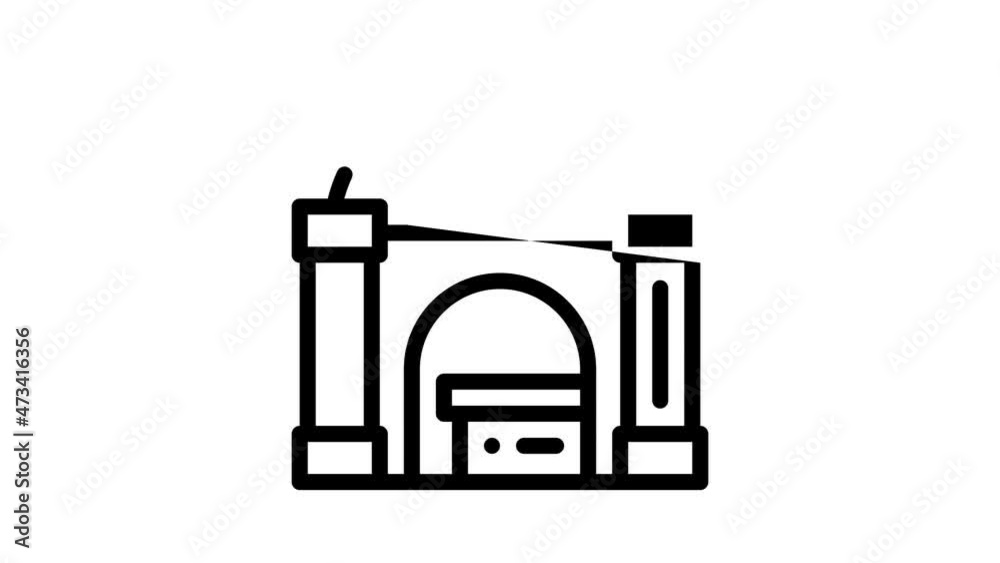 funeral crypt animated line icon funeral crypt sign. isolated on white background funeral crypt animated line icon funeral crypt sign. isolated on white background