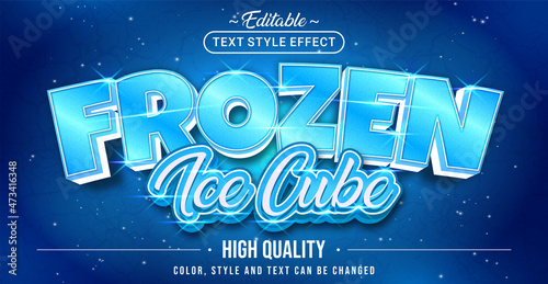 Editable text style effect - Frozen text style theme.