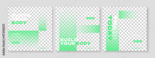 gym fitness banner social media pack template premium