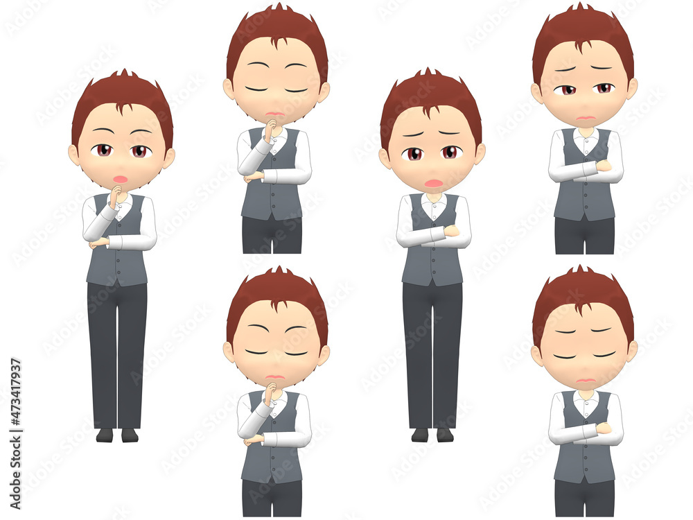 [Worry A] Man Vest short hair front