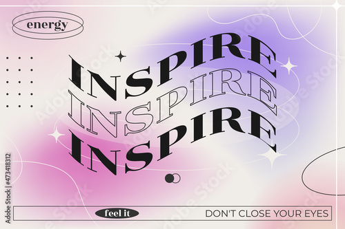 Blurred gradient background with geometric shapes. Fluid violet, purple and pink gradient poster for wall art or banner. Modern wallpaper design tempate, brutalism inspired. Vector illustration