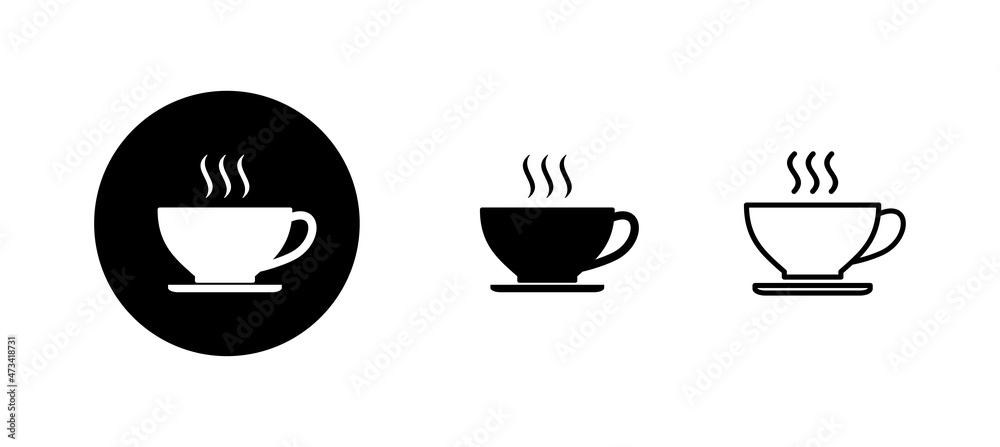 coffee cup icons set. cup a coffee sign and symbol