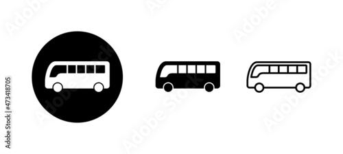Photo Bus icons set. bus sign and symbol