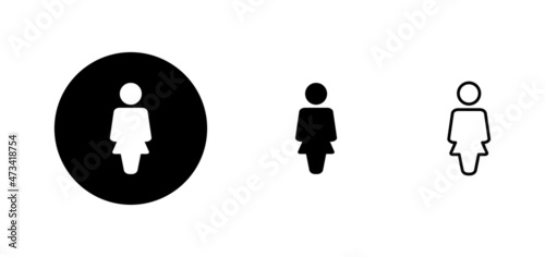 Female icons set. woman sign and symbol