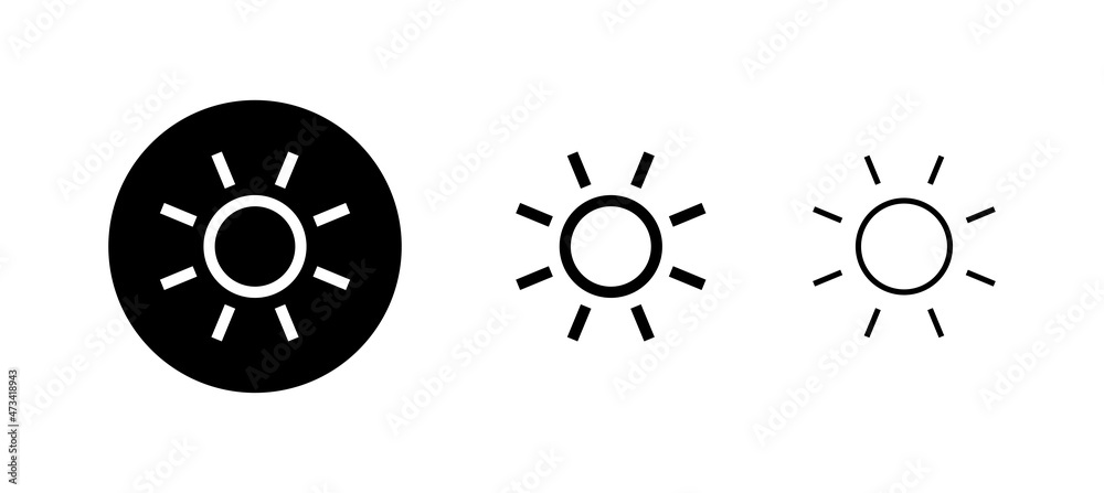 Sun icons set. Brightness sign and symbol Sun icons set. Brightness sign and symbol