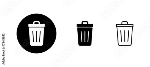 Trash icons set. trash can icon. delete sign and symbol.