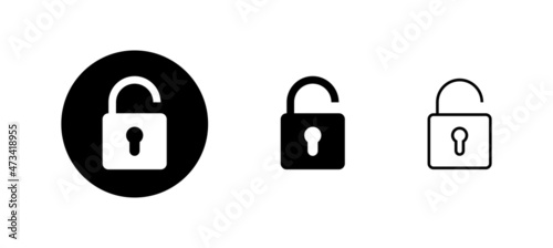 Unlock icons set. Unlock sign and symbol. unlocked padlock icon
