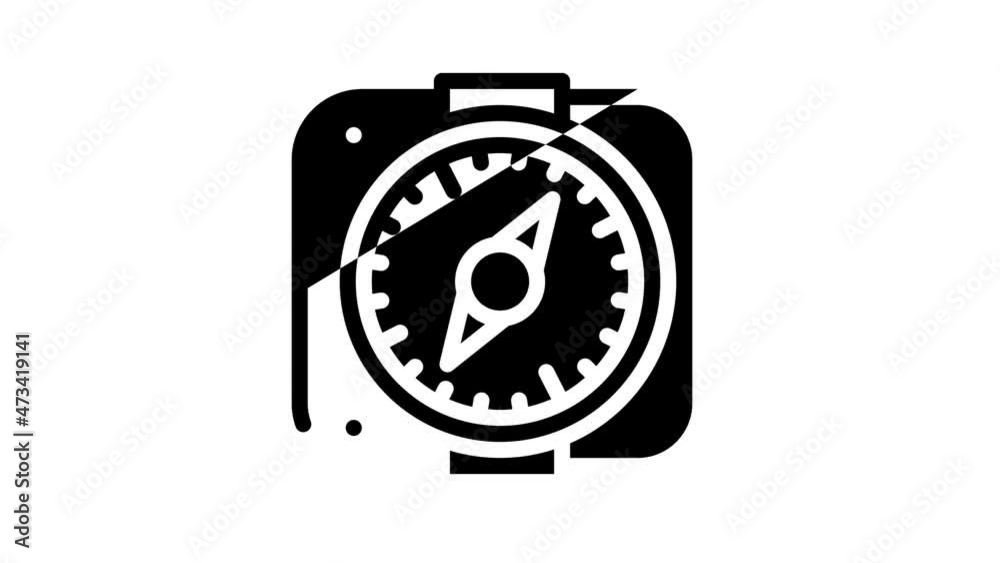 compass pirate animated line icon compass pirate sign. isolated on white background
