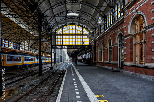 Beautiful railwaystation in the Hague, Netherlands, Holland, Europe. 