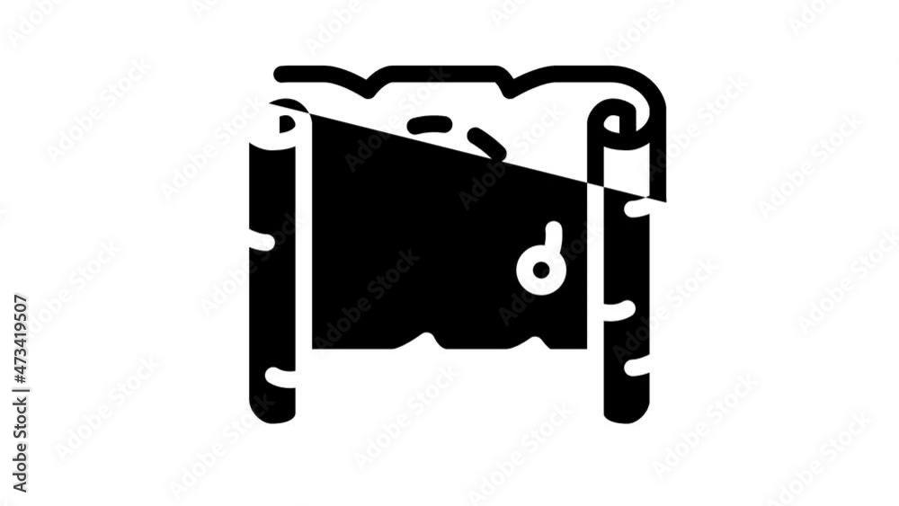 map treasure animated line icon map treasure sign. isolated on white background