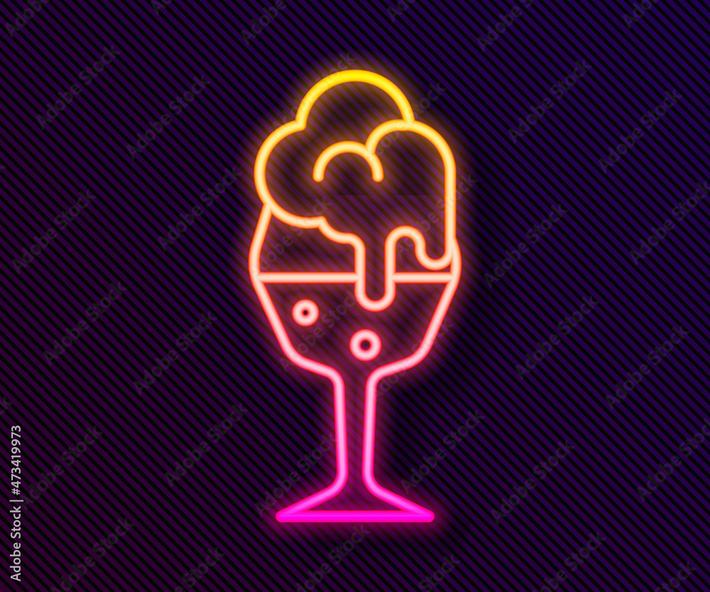 Glowing neon line Glass of beer icon isolated on black background. Vector Glowing neon line Glass of beer icon isolated on black background. Vector