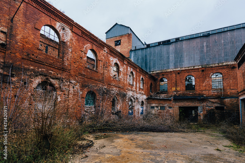 Old abandoned Novotavolzhansky sugar factory in Belgorod region