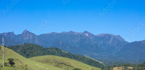 Landscape with the Serra da Mantiqueira mountain in the state of Rio de Janeiro, Brazil. © JCLobo