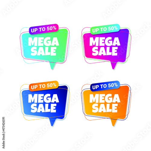set of colorful sale labels