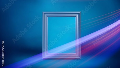 Blank picture frame with retro futurism style