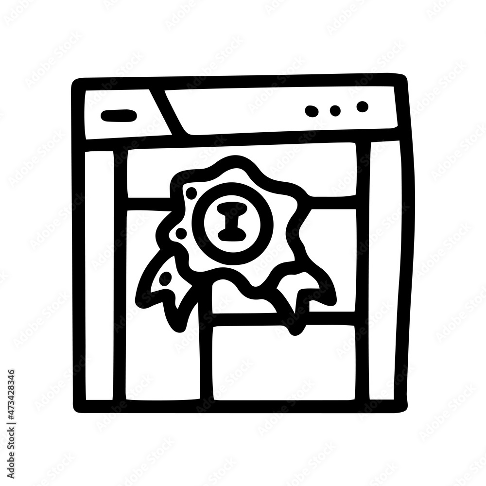 website in top award line vector doodle simple icon website in top award line vector doodle simple icon