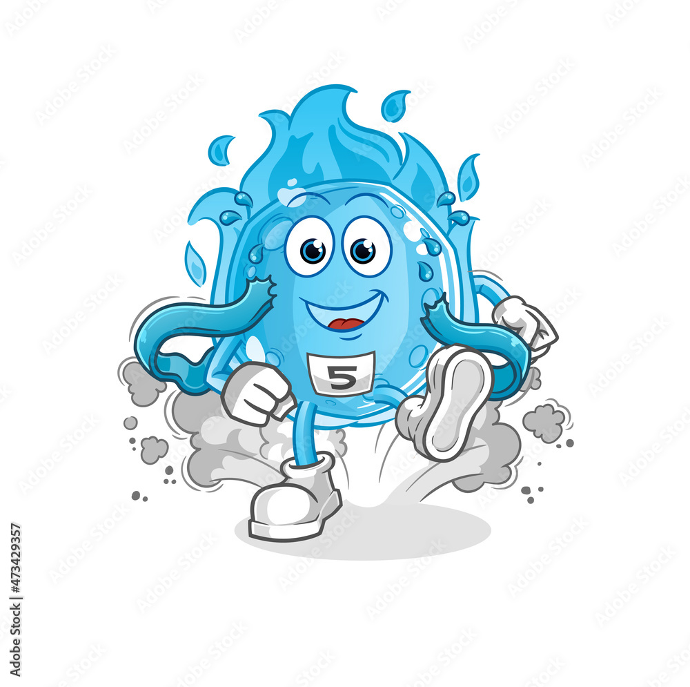 blue comet runner character. cartoon mascot vector blue comet runner character. cartoon mascot vector