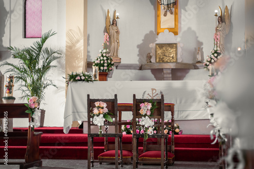 Widding chairs in the church
