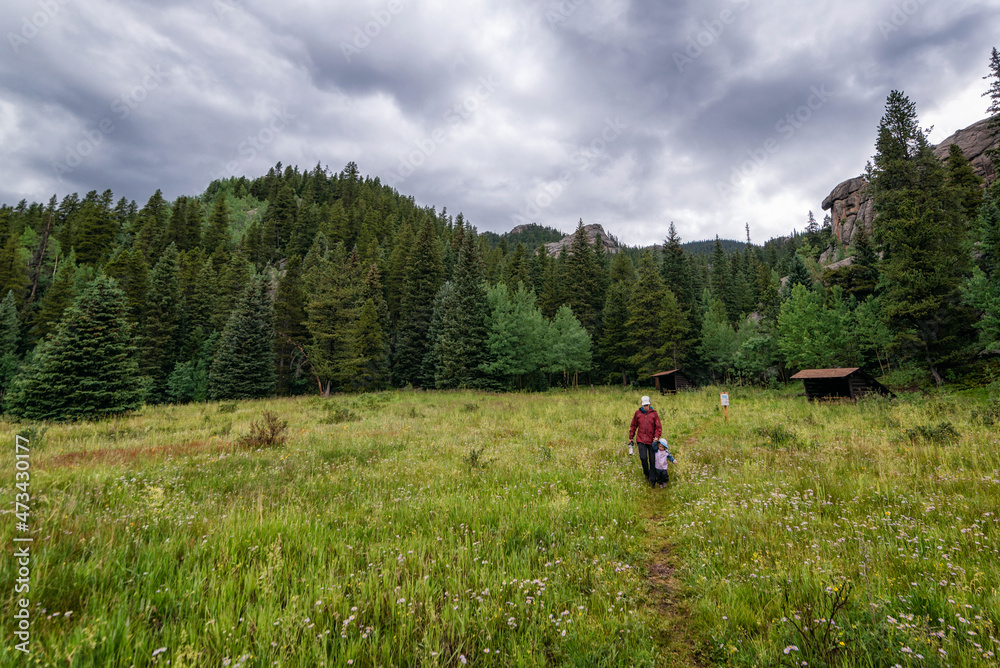 Mother and daughter in the Colorado Rockies Mother and daughter in the Colorado Rockies
