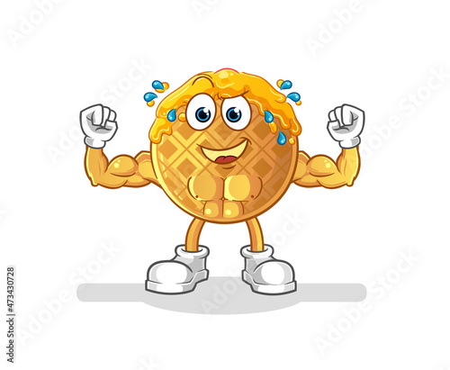 waffle muscular cartoon. cartoon mascot vector