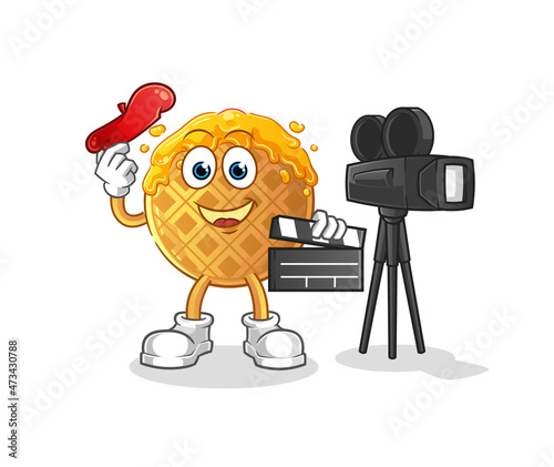 waffle director mascot. cartoon vector