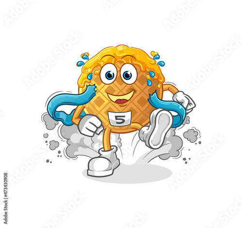 waffle runner character. cartoon mascot vector