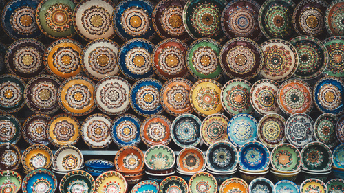 Colorful Handmade Pottery In Bulgaria photo