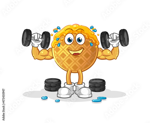 waffle weight training illustration. character vector