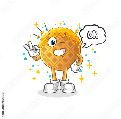 waffle agree mascot. cartoon vector